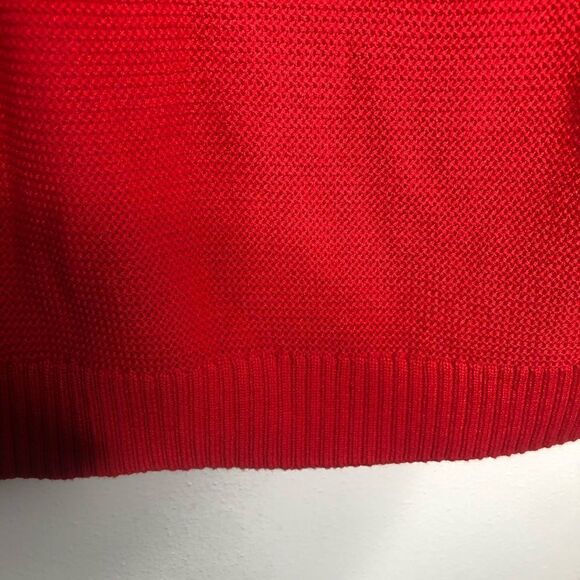 2/$30 Ava & Viv Cherry Red V-Neck Sweater Tie Shoulder Knit Tank - Picture 7 of 10